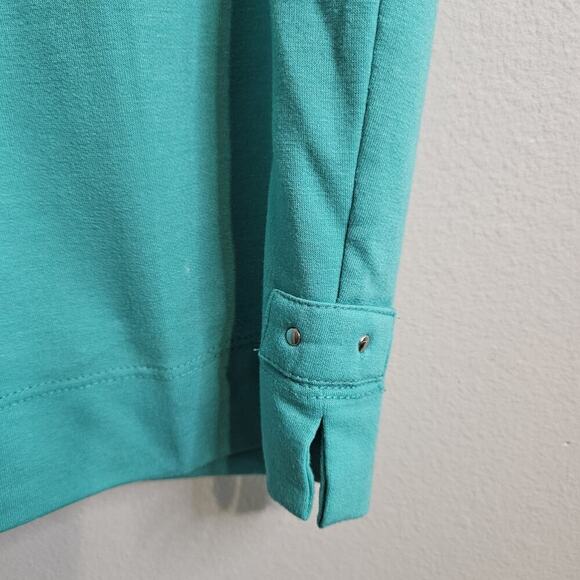 Links Womens 2pc Capri Set Green White Pull On Stretch Pockets Soft Knit Sz S - Picture 10 of 16